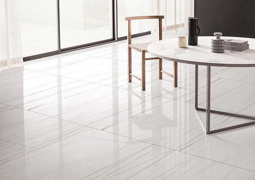 Marble Marmo APT 800x400 Honed White Marble Look Tiles Dongpeng
