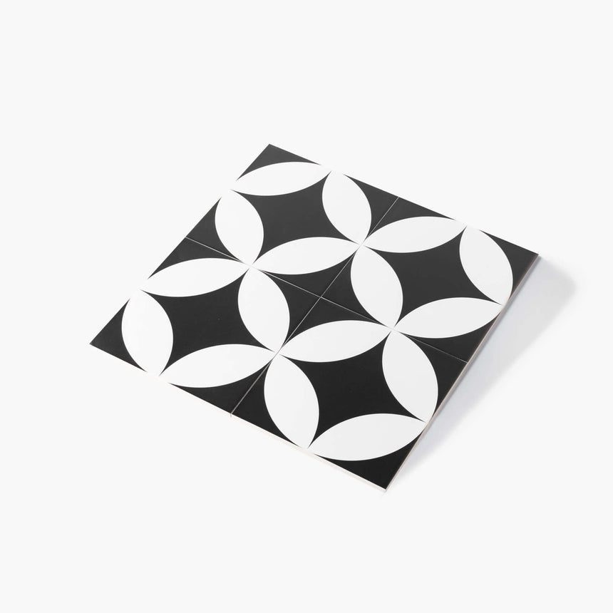 Pattern Tile Modern Black & White 2844 200x200 Matt Encaustic Look Tiles Tilemall