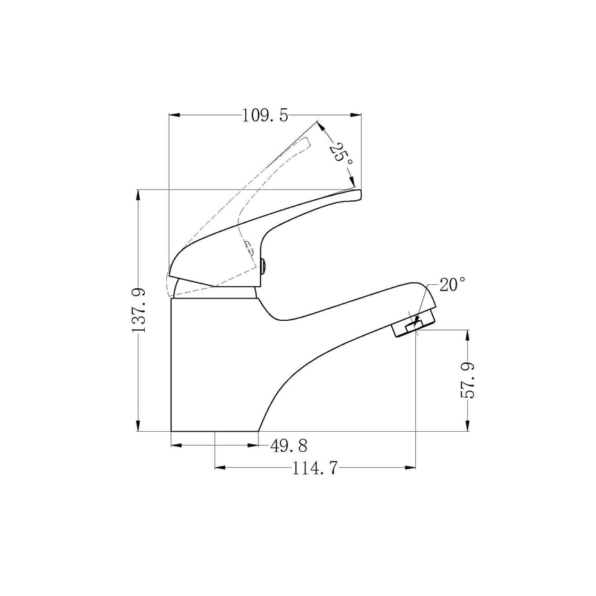 Nero Classic Basin Mixer Chrome Tapware Nero