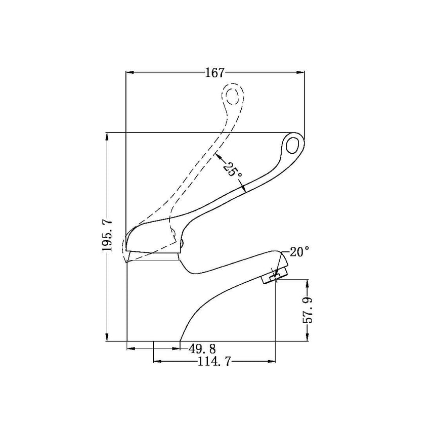 Nero Care Basin Mixer Chrome Tapware Nero