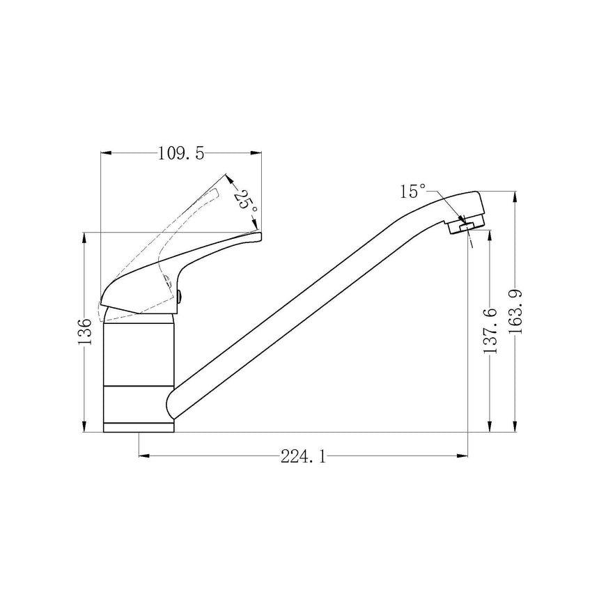 Nero Classic Kitchen Mixer Chrome Tapware Nero