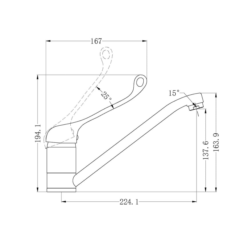 Nero Care Sink Mixer Chrome Tapware Nero