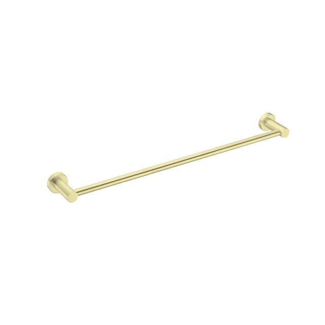 Nero Mecca Single Towel Rail 600mm Brushed Yellow Gold Bathroom Accessories Nero