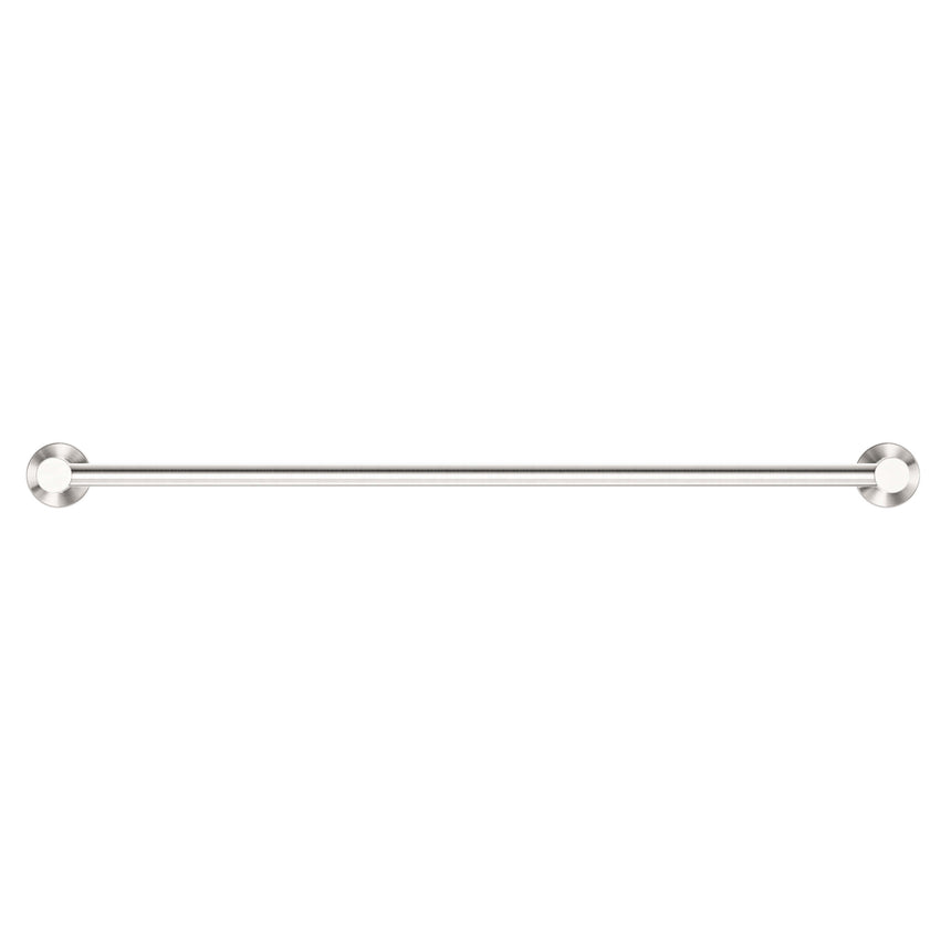 Nero Mecca Single Towel Rail 600mm Brushed Nickel Bathroom Accessories Nero