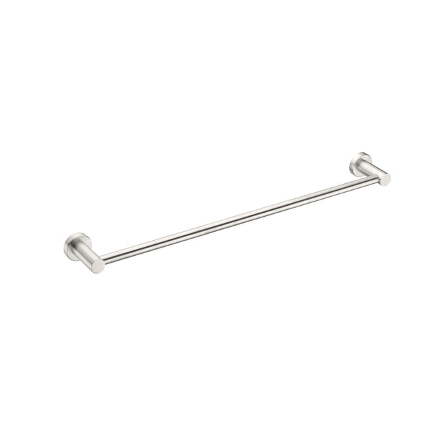 Nero Mecca Single Towel Rail 600mm Brushed Nickel Bathroom Accessories Nero