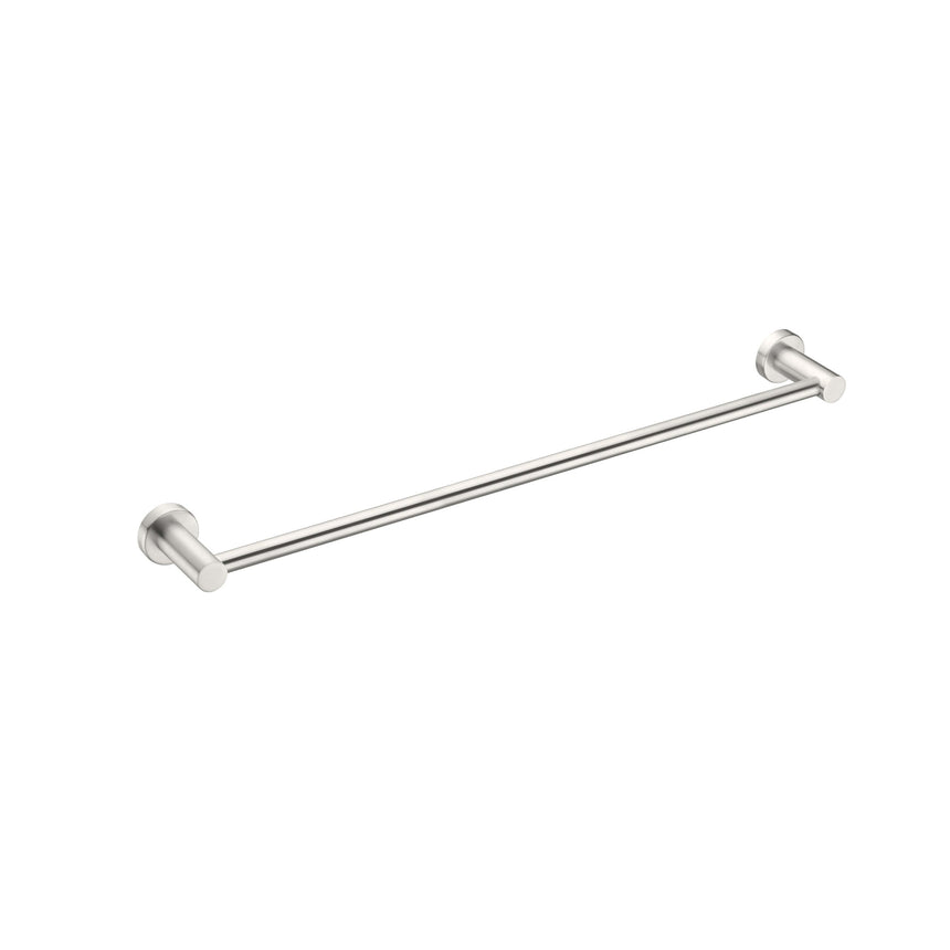 Nero Mecca Single Towel Rail 600mm Brushed Nickel Bathroom Accessories Nero