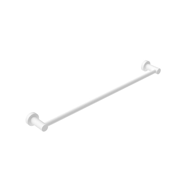 Nero Mecca Single Towel Rail 600mm Matte White Bathroom Accessories Nero