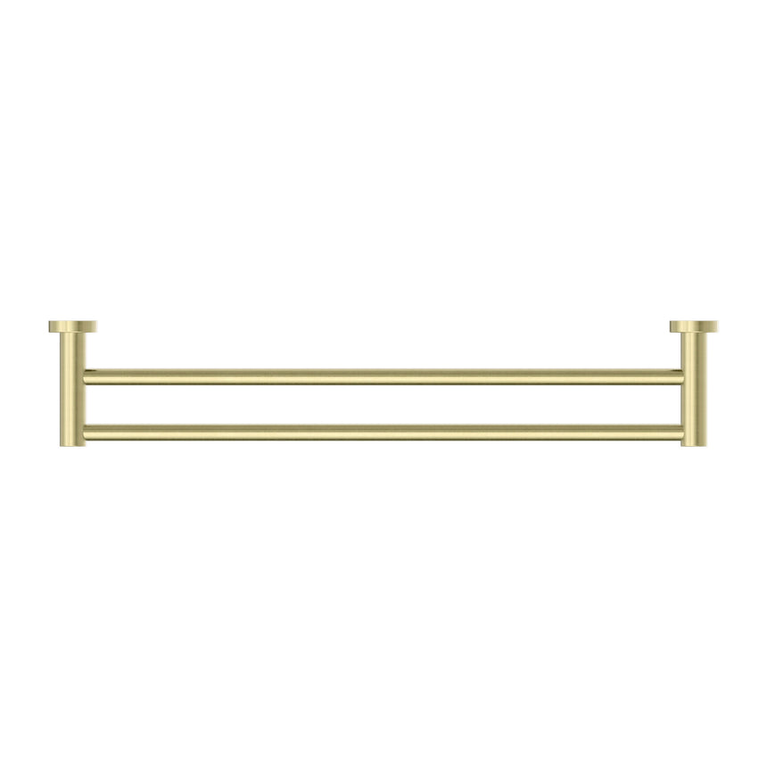 Nero Mecca Double Towel Rail 600mm Brushed Yellow Gold Bathroom Accessories Nero