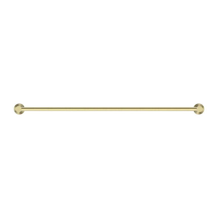 Nero Mecca Single Towel Rail 800mm Brushed Yellow Gold Bathroom Accessories Nero