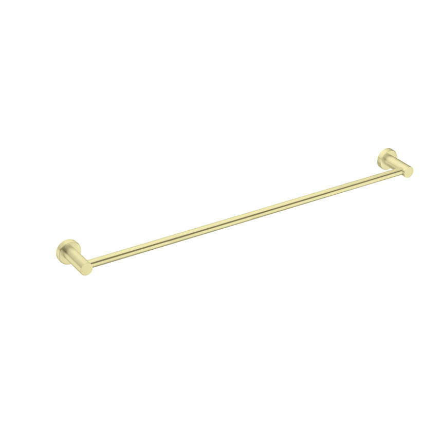 Nero Mecca Single Towel Rail 800mm Brushed Yellow Gold Bathroom Accessories Nero