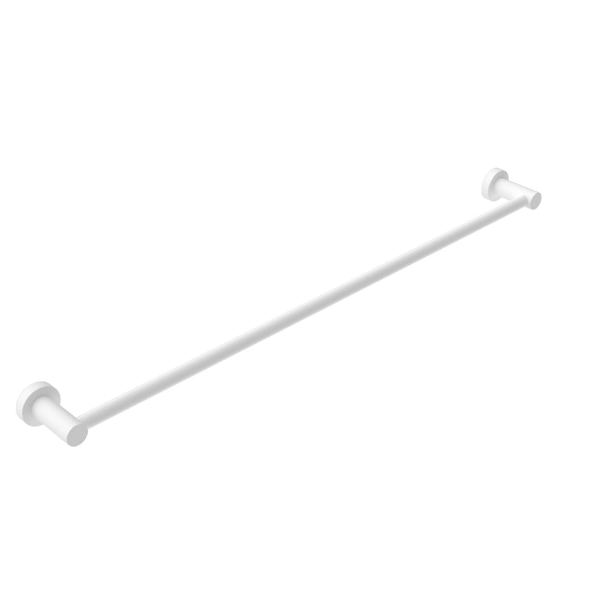 Nero Mecca Single Towel Rail 800mm Matte White Bathroom Accessories Nero