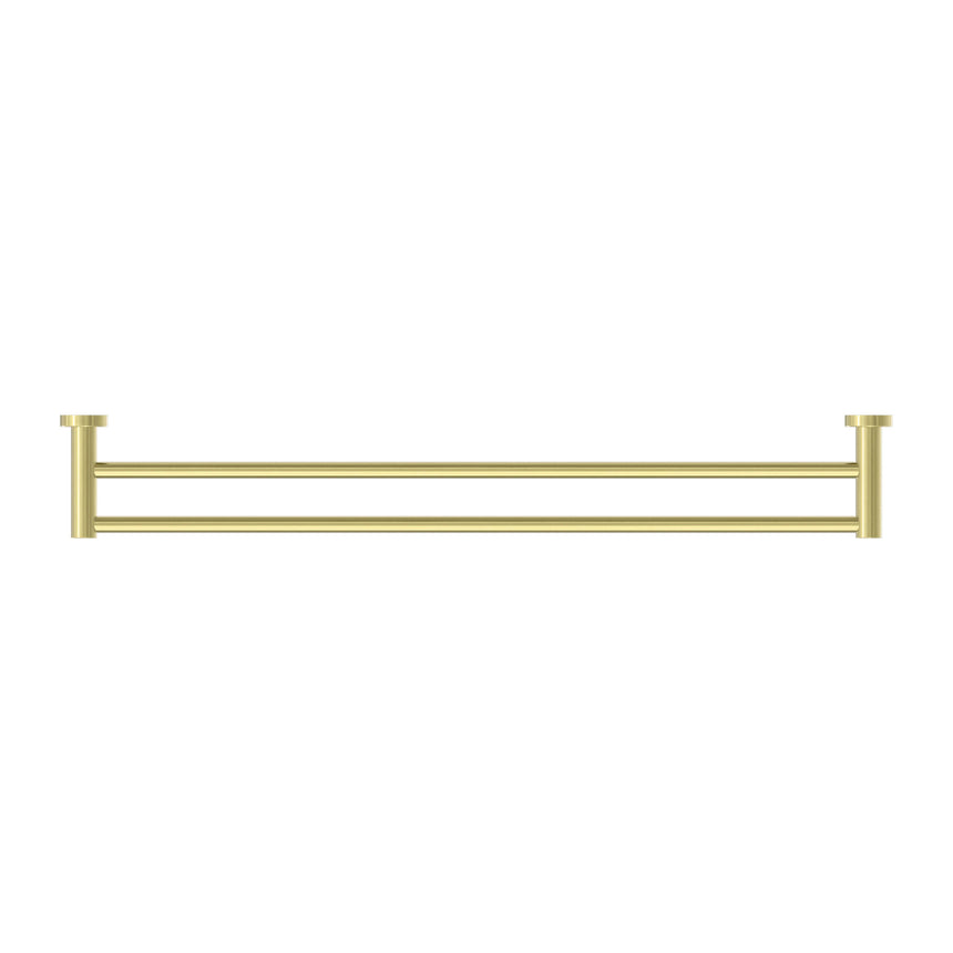 Nero Mecca Double Towel Rail 800mm Brushed Yellow Gold Bathroom Accessories Nero