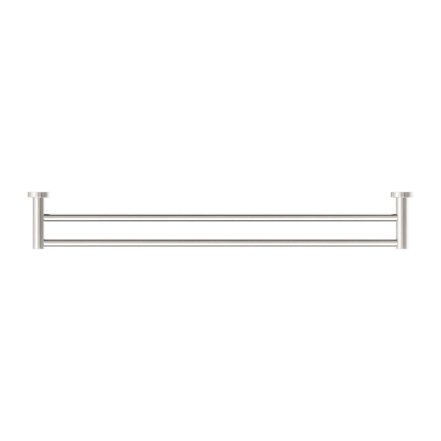 Nero Mecca Double Towel Rail 800mm Brushed Nickel Bathroom Accessories Nero