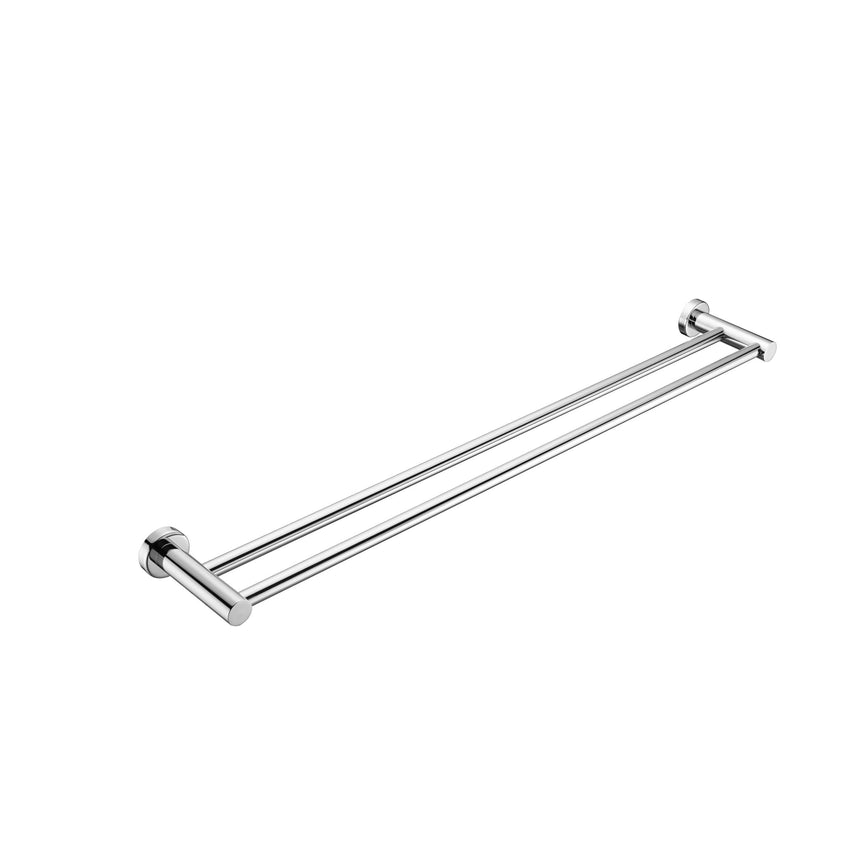 Nero Mecca Double Towel Rail 800mm Chrome Bathroom Accessories Nero