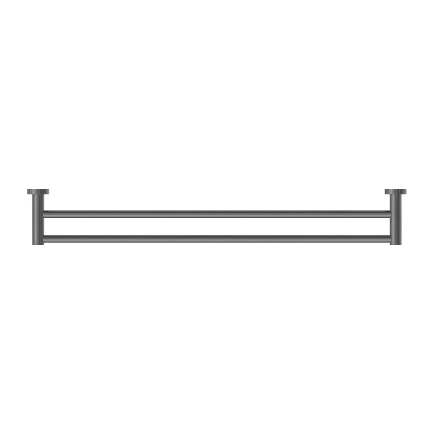 Nero Mecca Double Towel Rail 800mm Gun Metal Bathroom Accessories Nero