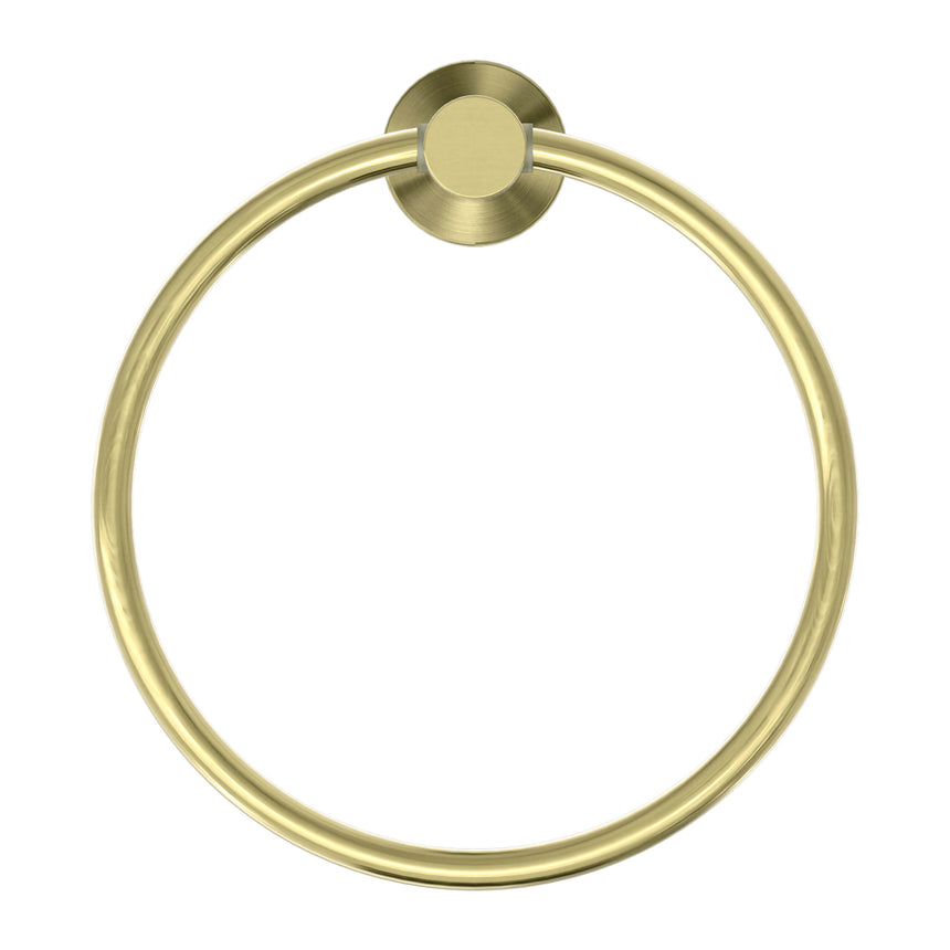 Nero Mecca Hand Towel Ring Brushed Yellow Gold Bathroom Accessories Nero