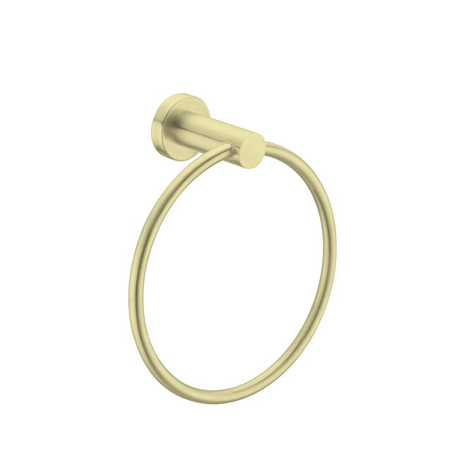Nero Mecca Hand Towel Ring Brushed Yellow Gold Bathroom Accessories Nero