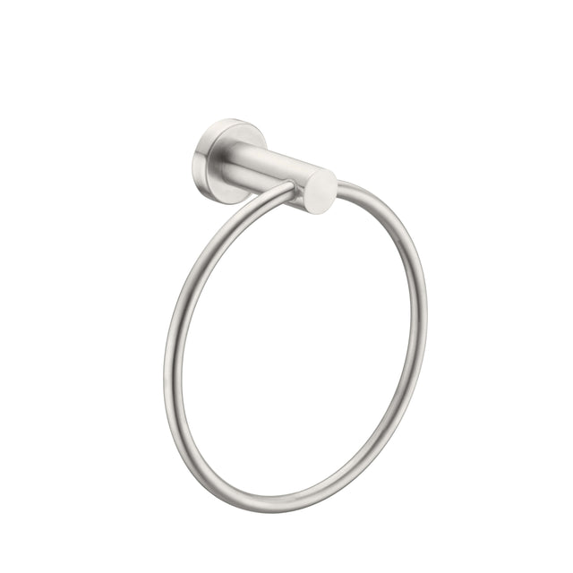 Nero Mecca Hand Towel Ring Brushed Nickel Bathroom Accessories Nero