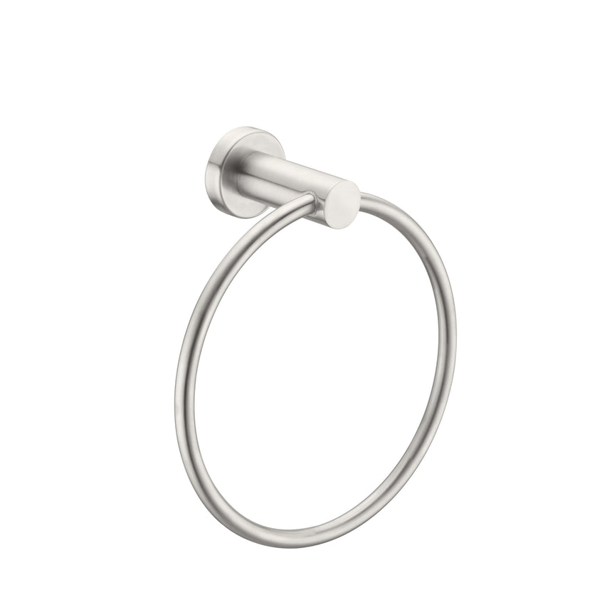 Nero Mecca Hand Towel Ring Brushed Nickel Bathroom Accessories Nero