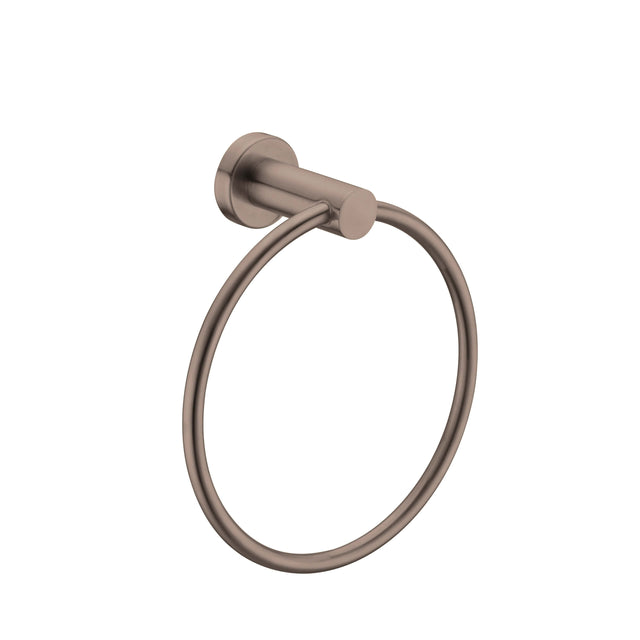 Nero Mecca Hand Towel Ring Brushed Bronze Bathroom Accessories Nero