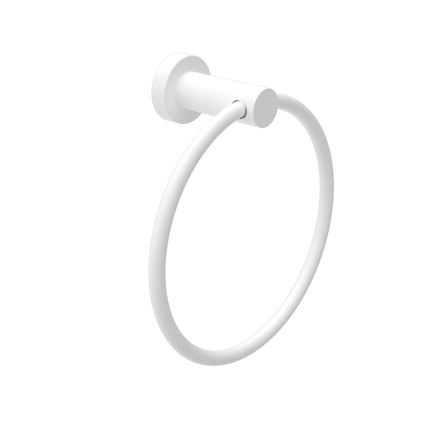 Nero Mecca Hand Towel Ring Matte White Bathroom Accessories Nero