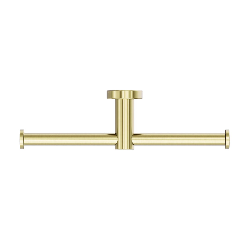 Nero Mecca Double Toilet Roll Holder Brushed Yellow Gold Bathroom Accessories Nero