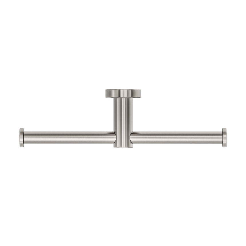 Nero Mecca Double Toilet Roll Holder Brushed Nickel Bathroom Accessories Nero