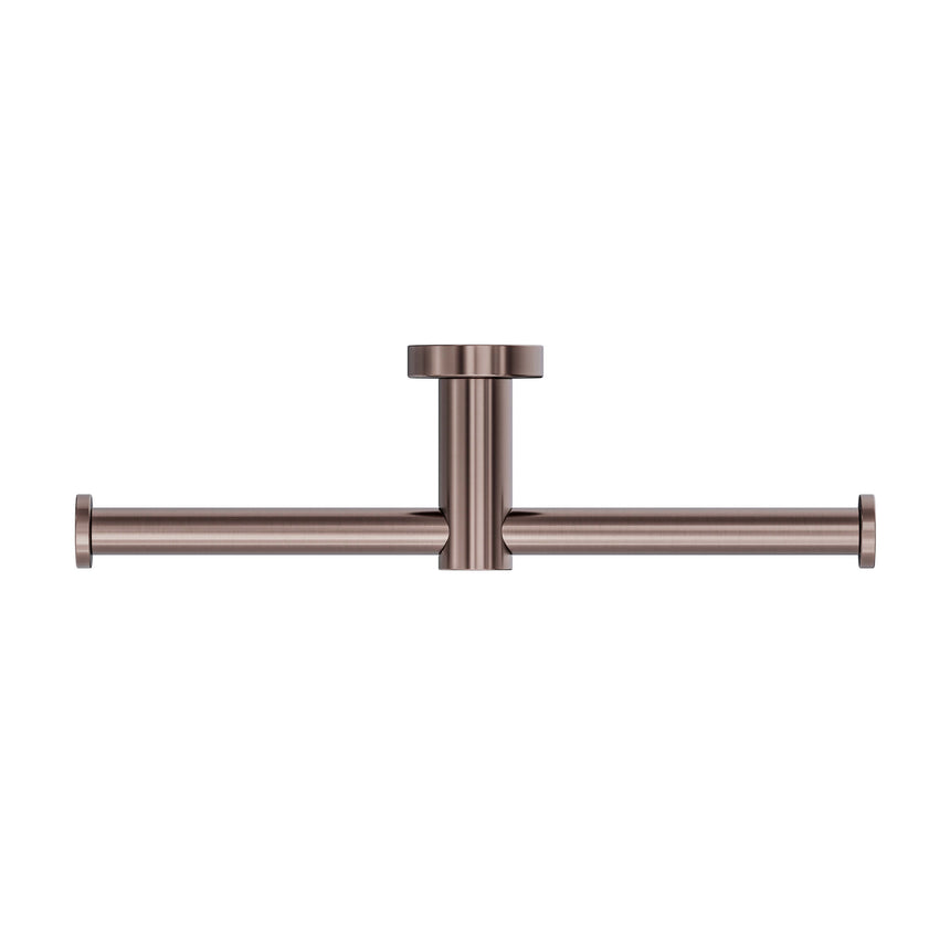 Nero Mecca Double Toilet Roll Holder Brushed Bronze Bathroom Accessories Nero