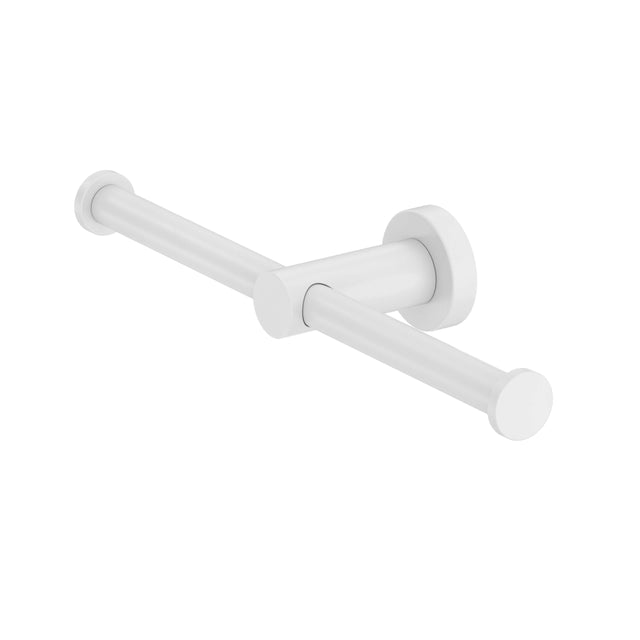 Nero Mecca Double Toilet Roll Holder Matte White Bathroom Accessories Nero