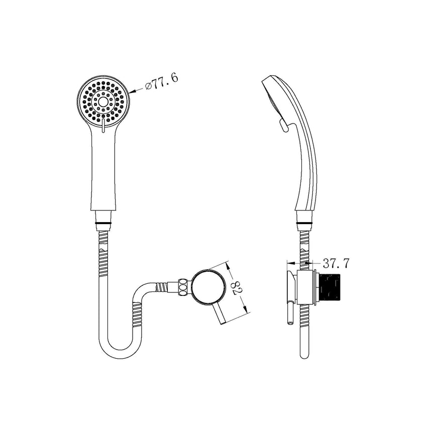Nero Caravan External Shower Chrome Shower Nero