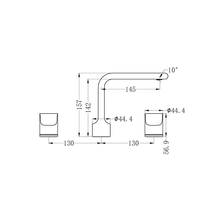 Nero Pearl Basin Set Gun Metal Tapware Nero