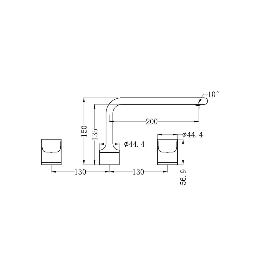 Nero Pearl Bath Set Chrome Bath Spout Nero
