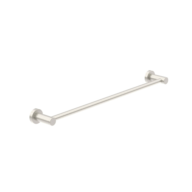 Nero Dolce Single Towel Rail 600mm Brushed Nickel Bathroom Accessories Nero
