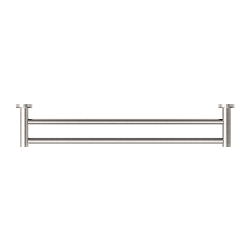 Nero Dolce Double Towel Rail 600mm Brushed Nickel Bathroom Accessories Nero