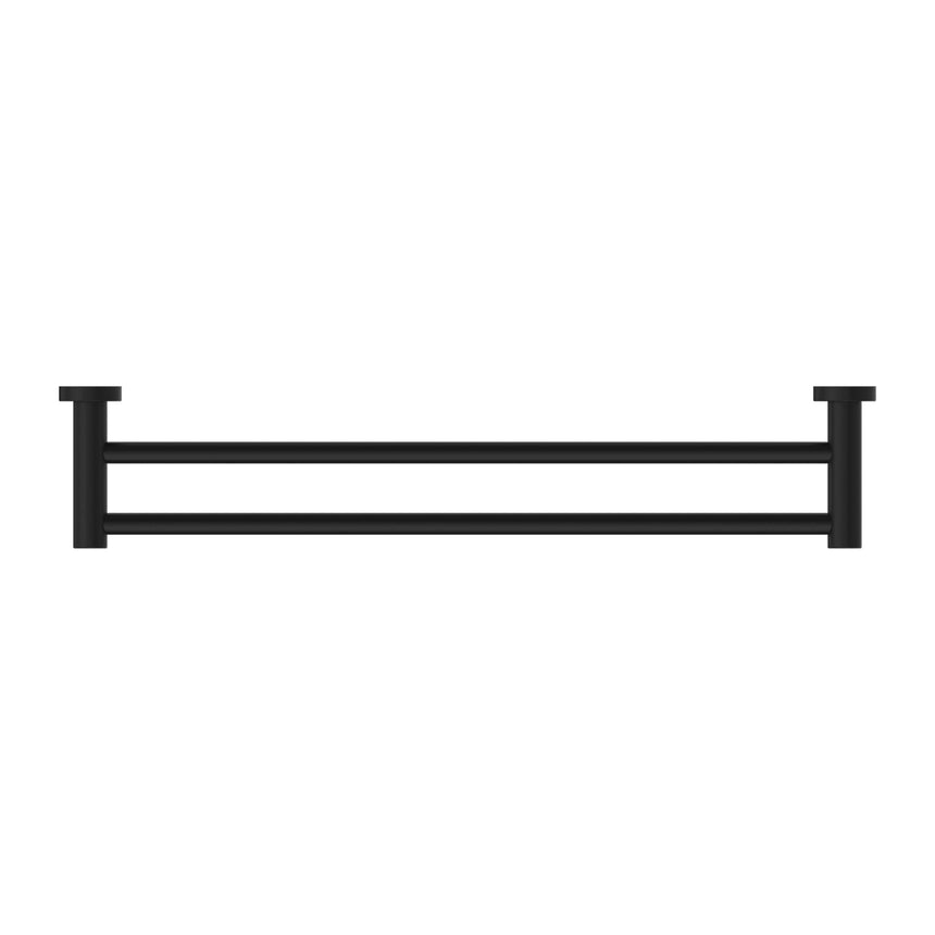Nero Dolce Double Towel Rail 600mm Matte Black Bathroom Accessories Nero