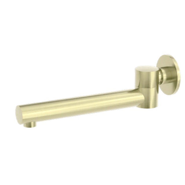 Nero Dolce Wall Mounted Swivel Bath Spout Brushed Yellow Gold Bath Spout Nero