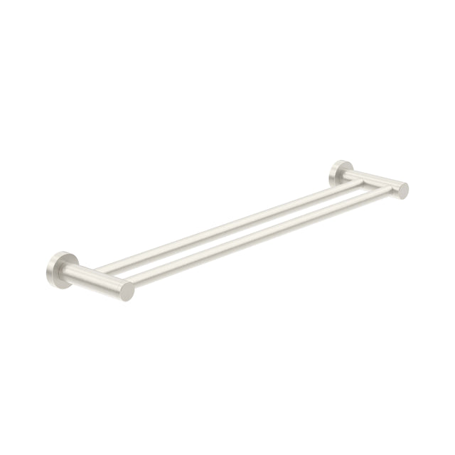 Nero Dolce Double Towel Rail 800mm Brushed Nickel Bathroom Accessories Nero