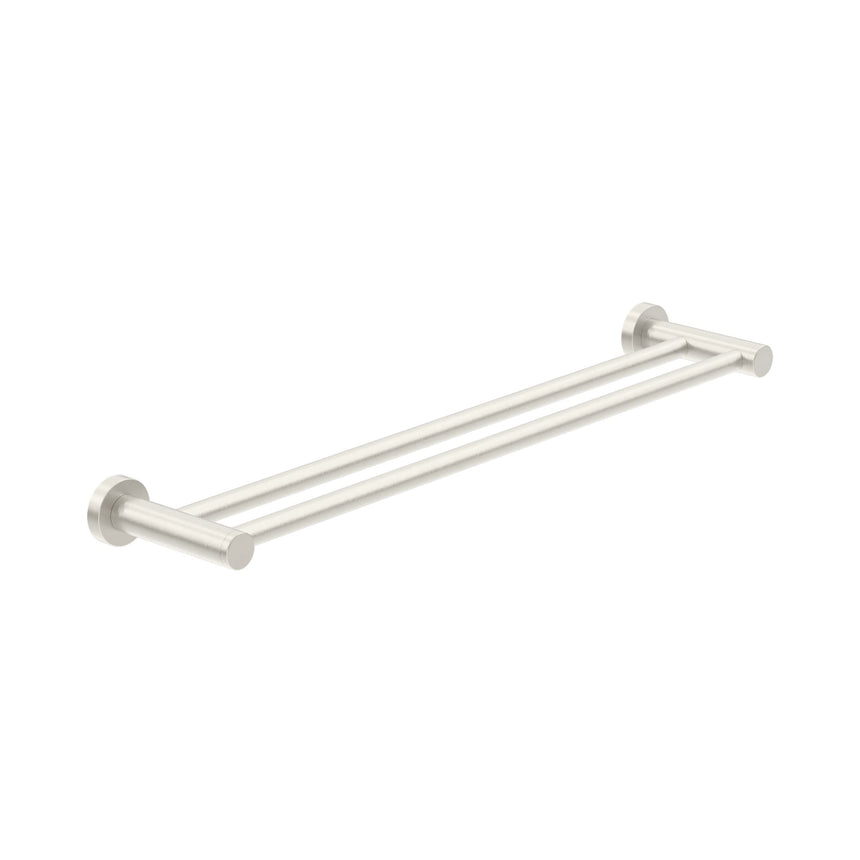 Nero Dolce Double Towel Rail 800mm Brushed Nickel Bathroom Accessories Nero