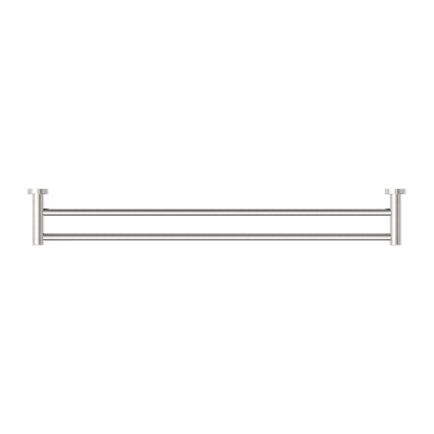 Nero Dolce Double Towel Rail 800mm Brushed Nickel Bathroom Accessories Nero