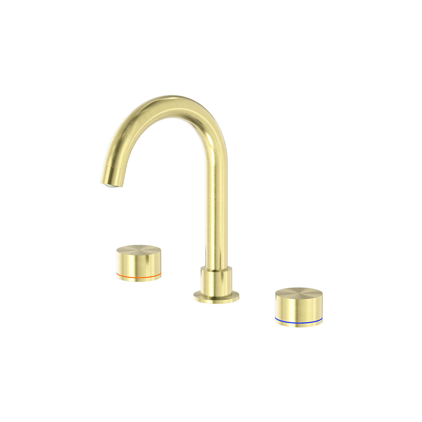 Nero Kara Basin Set Brushed Yellow Gold Tapware Nero