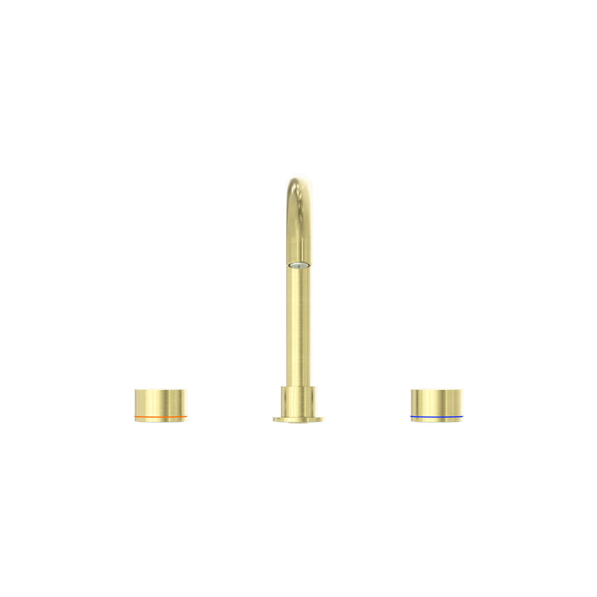 Nero Kara Basin Set Brushed Yellow Gold Tapware Nero