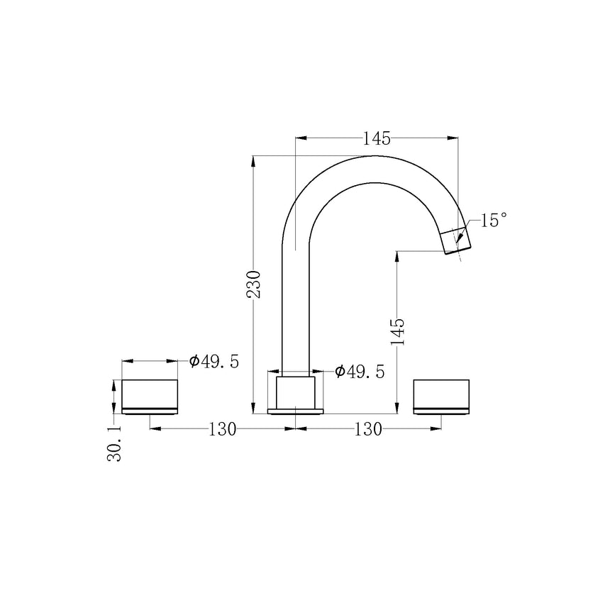 Nero Kara Basin Set Matte Black Tapware Nero