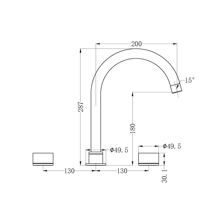 Nero Kara Kitchen Set Gun Metal Tapware Nero