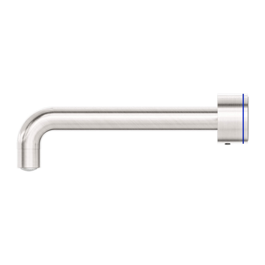 Nero Kara Wall Basin Set 180mm Spout Brushed Nickel Tapware Nero
