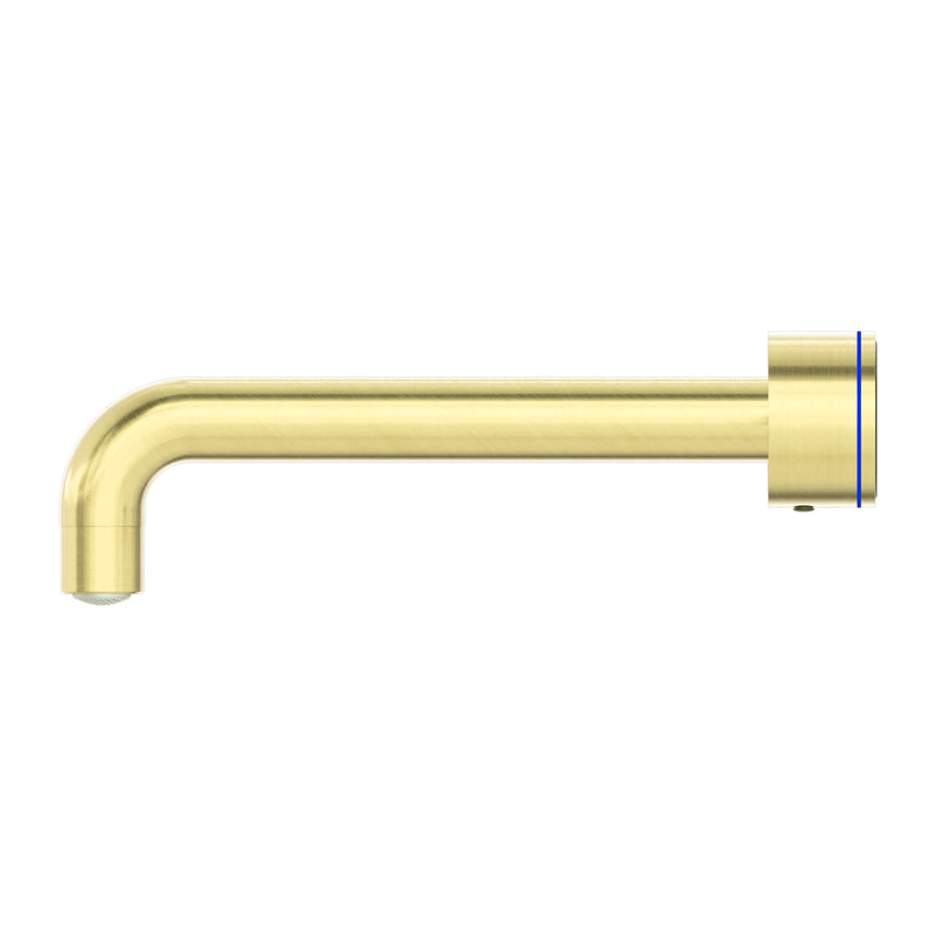 Nero Kara Wall Basin Set 217mm Spout Brushed Yellow Gold Tapware Nero