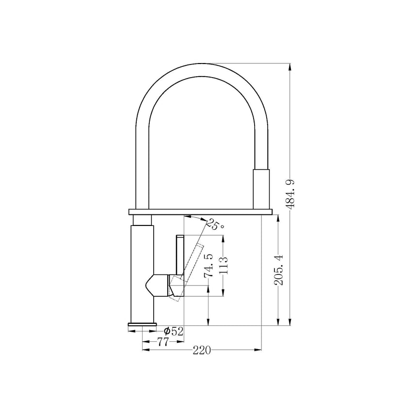 Nero Rit Pull Out Sink Mixer With Vegie Spray Function Chrome Tapware Nero