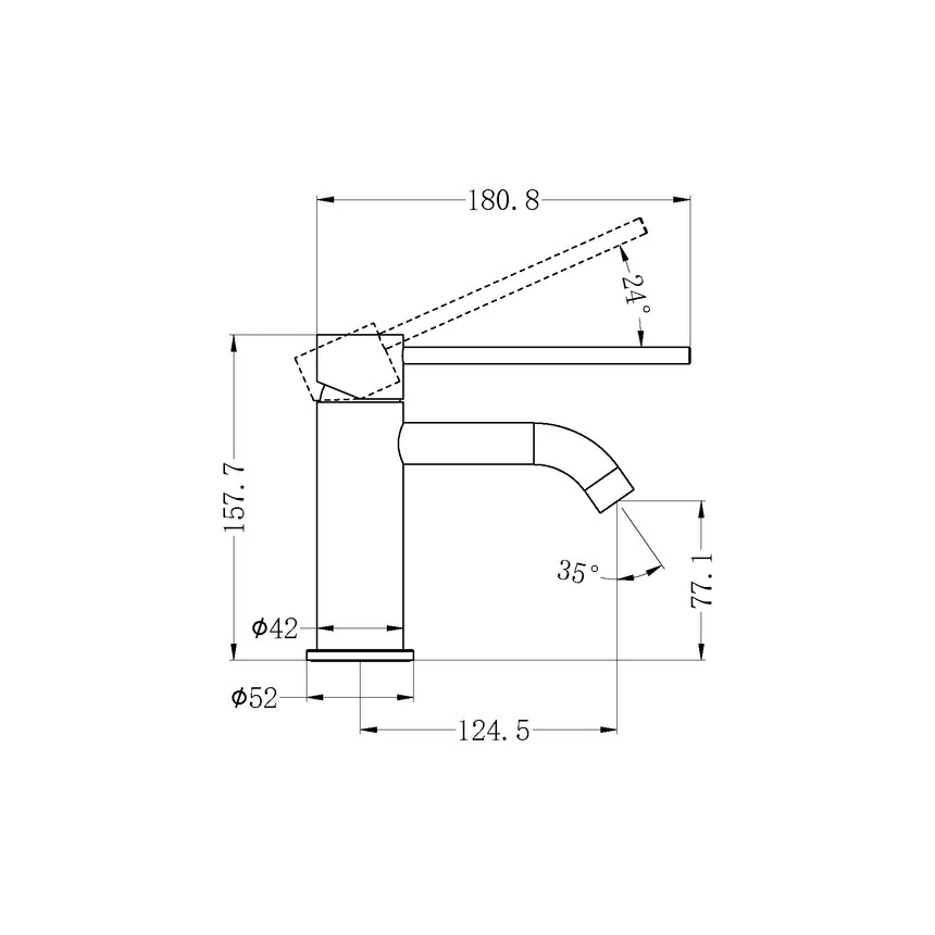 Nero Mecca Care Basin Mixer Brushed Bronze Tapware Nero