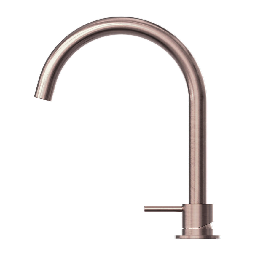 Nero Mecca Hob Basin Mixer Round Spout Brushed Bronze Tapware Nero
