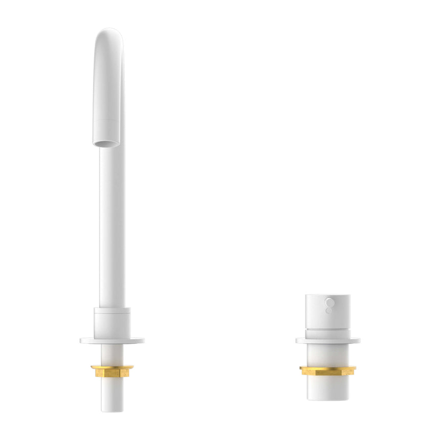 Nero Mecca Hob Basin Mixer Round Spout Matte White Tapware Nero