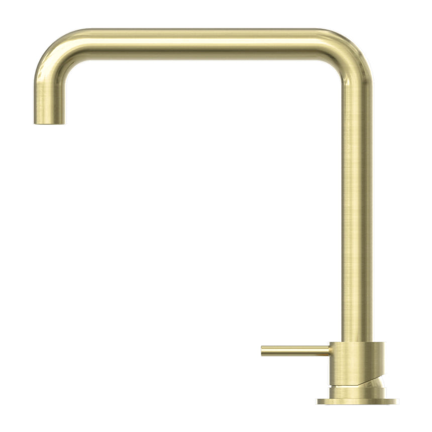 Nero Mecca Hob Basin Mixer Square Spout Brushed Yellow Gold Tapware Nero